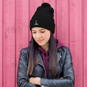 Open image in slideshow, Embroidered Colour Logo Pom-Pom Beanie
