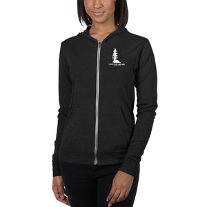 Open image in slideshow, Unisex Lone Pine White Logo Zip Hoodie
