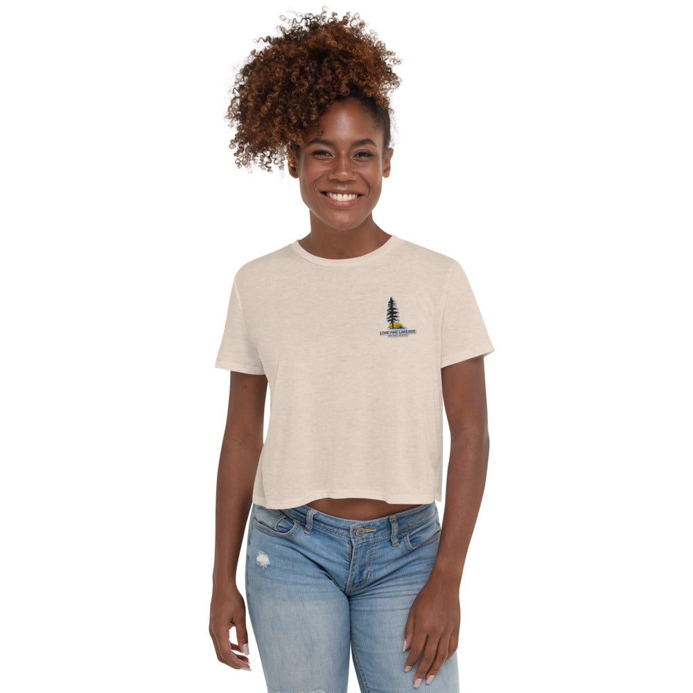Women's Embroidered Colour Logo Crop Tee